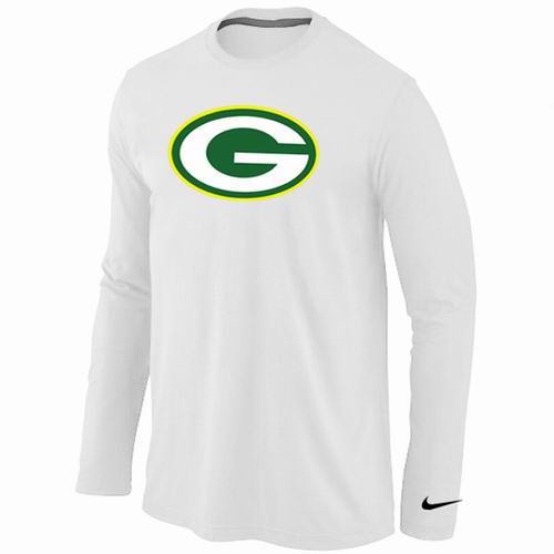 Nike Green Bay Packers Team Logo Long Sleeve NFL T-Shirt - White